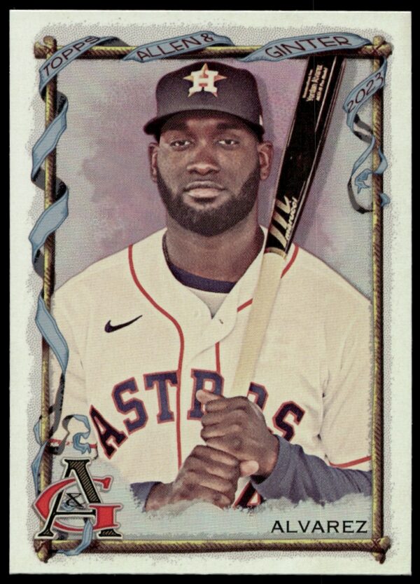 Yordan Alvarez 2023 Silver Portrait Baseball Card #34 Front by Topps Allen & Ginter.
