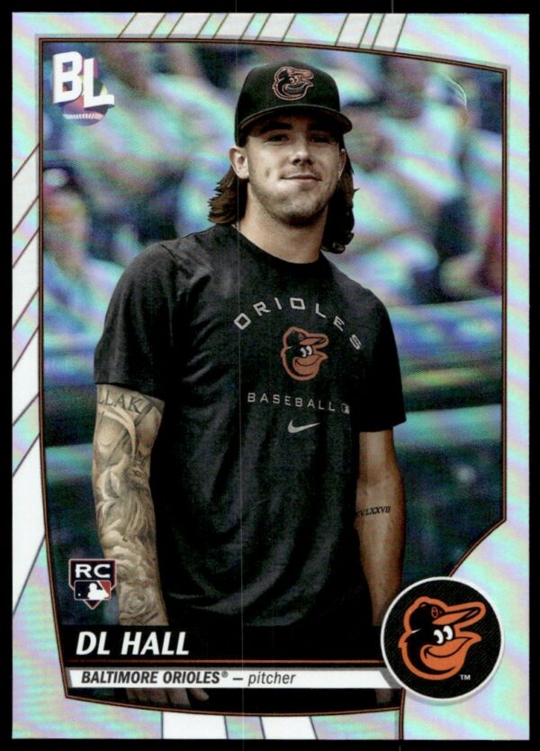 DJ Hall 2023 Topps Rainbow Foil Card #11, featuring action-shot and shimmering design.