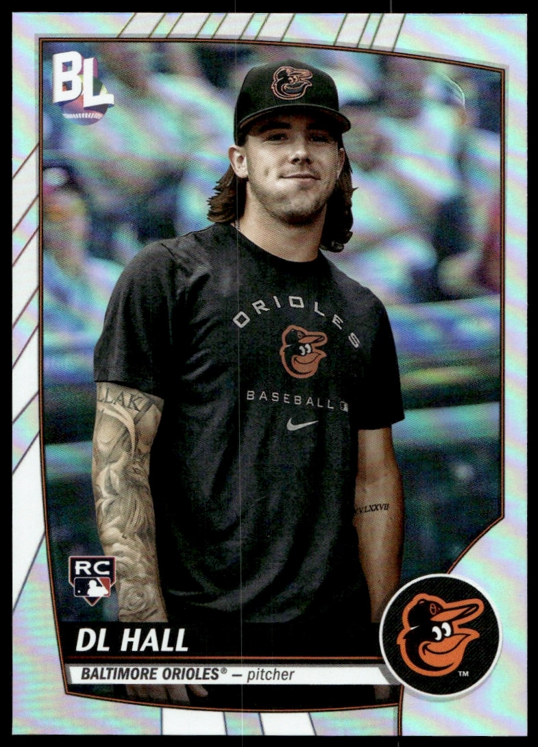 DJ Hall 2023 Topps Rainbow Foil Card #11, featuring action-shot and shimmering design.