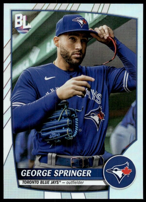 George Springer 2023 Topps Big League Card #222 showing action and athleticism.