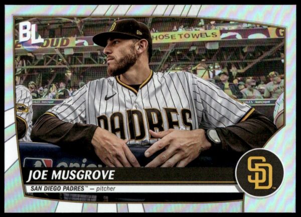 Joe Musgrove 2023 Rainbow Foil Card #242 highlights dynamic pitching for Padres fans.