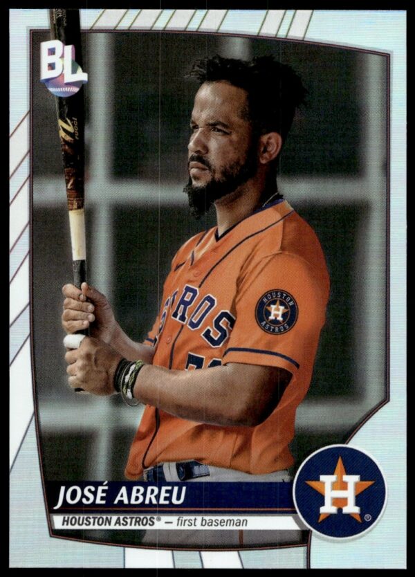 José Abreu in action on 2023 Topps Big League Card #217, showcasing dynamic play.