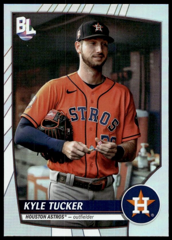 Kyle Tucker 2023 Topps Big League Card #240 in Astros uniform action shot.