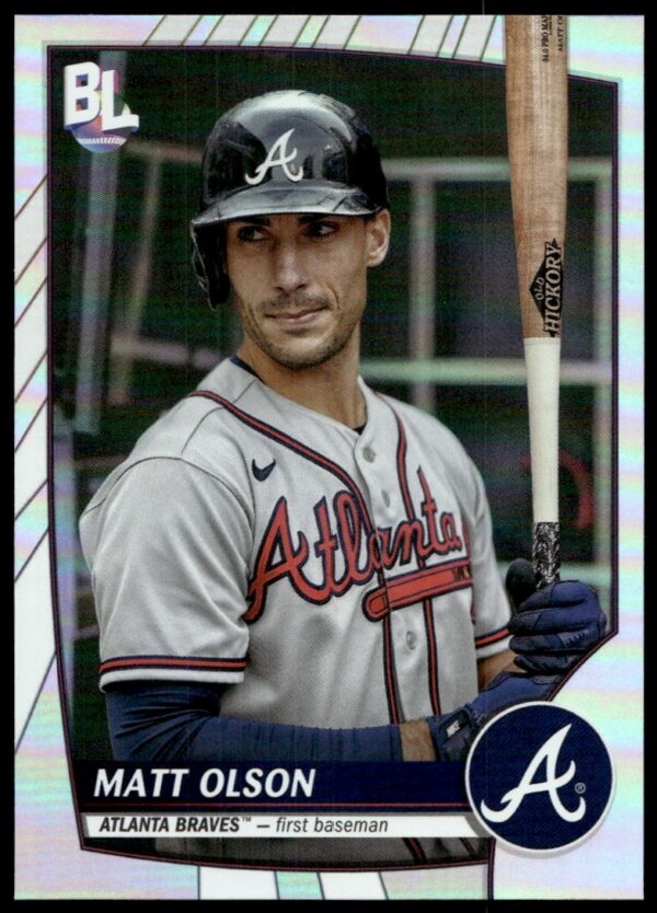 2023 Topps Big League Matt Olson Rainbow Foil Card #245 Front View