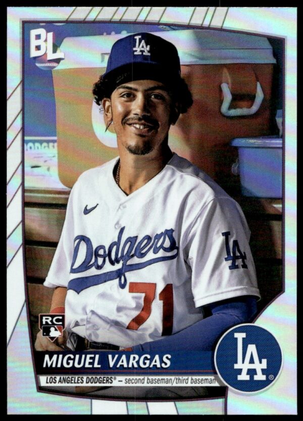 Miguel Vargas 2023 Topps Big League Rainbow Foil Card #202 Front View