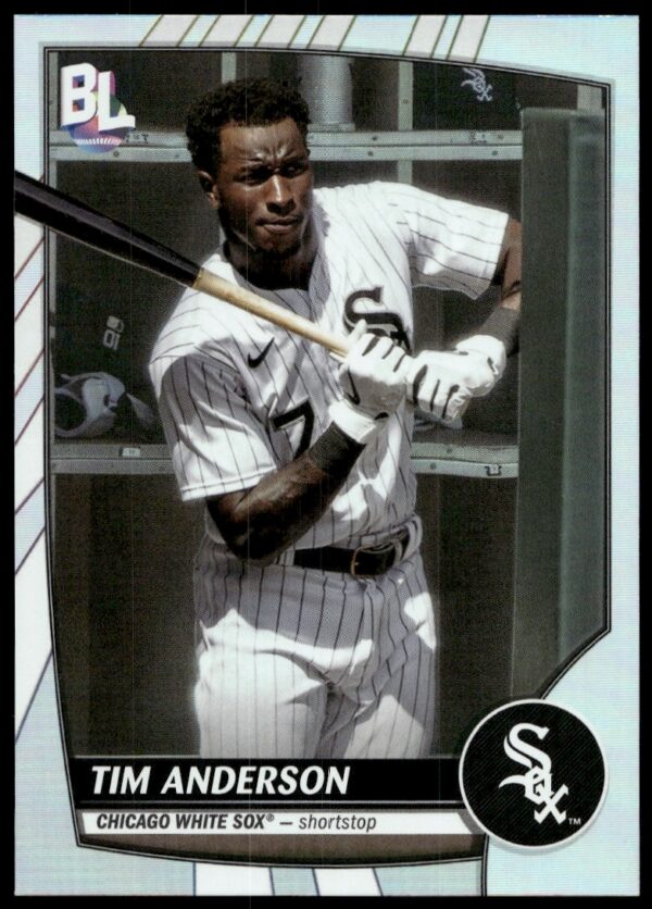 Tim Anderson 2023 Topps Big League Card #216, Chicago White Sox, action pose.