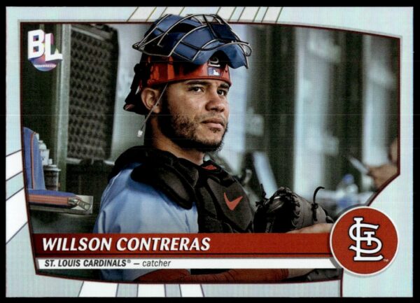 Willson Contreras 2023 Topps Big League baseball card #237, featuring action pose and vibrant colors.