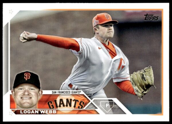 2023 Topps Logan Webb Card: San Francisco Giants Pitcher #116 Showing Pitching Stance