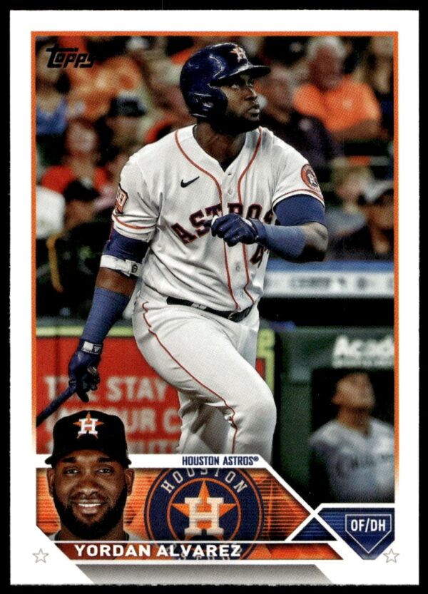 Yordan Alvarez 2023 Topps Series 1 baseball card, Houston Astros uniform, card number 181.