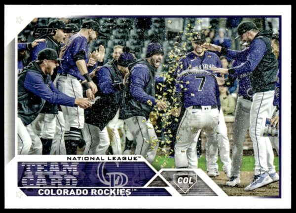 2023 Topps Series 2 Rockies Card #445 featuring Colorado Rockies player in action.