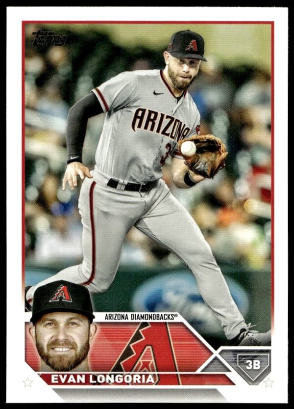 Evan Longoria 2023 Topps Series 2 Baseball Card #492 Front, dynamic design, team uniform.