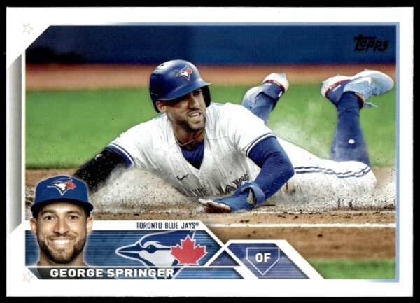 Topps 2023 George Springer #414 Card Front Toronto Blue Jays Action Shot