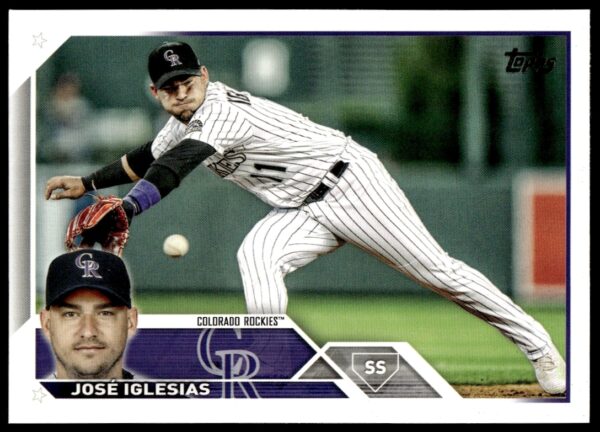 Jose Iglesias 2023 Topps Baseball Card #653 (Front) - Series 2 Collectors Edition.