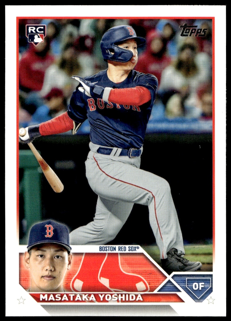 Masataka Yoshida 2023 Topps Series 2 Card #471: Dynamic baseball action shot.