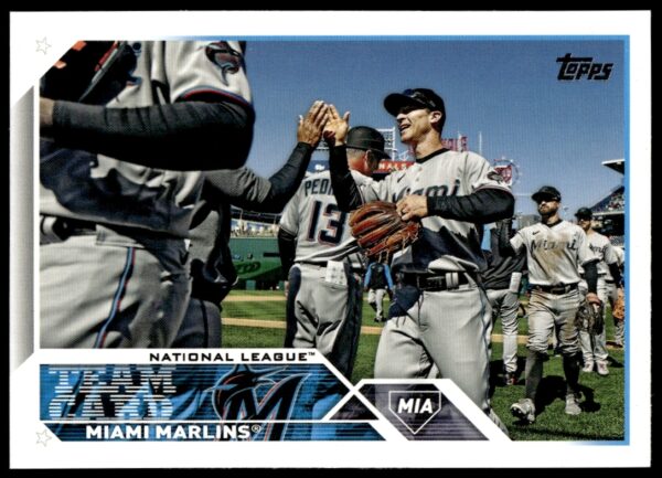 Miami Marlins 2023 Topps Series 2 Baseball Card #473 Front View.