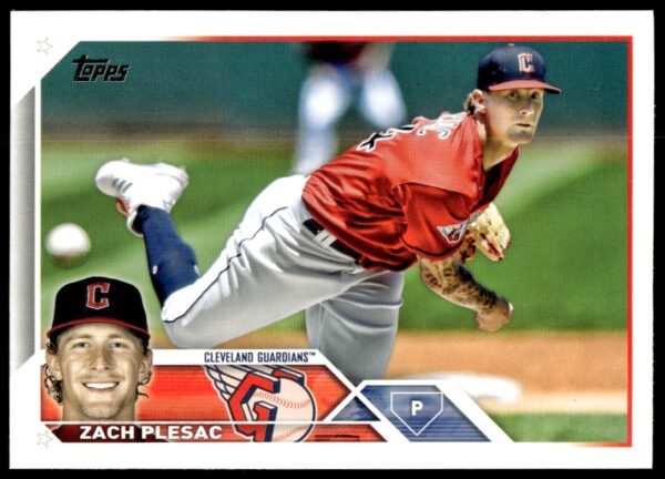 Zach Plesac 2023 Topps Series 2 baseball card front, featuring action shot, card #476.