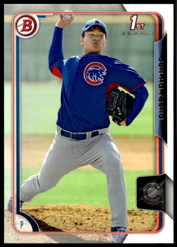 2015 Bowman Draft Rookie Card of Jen-Ho Tseng, Chicago Cubs Pitcher.