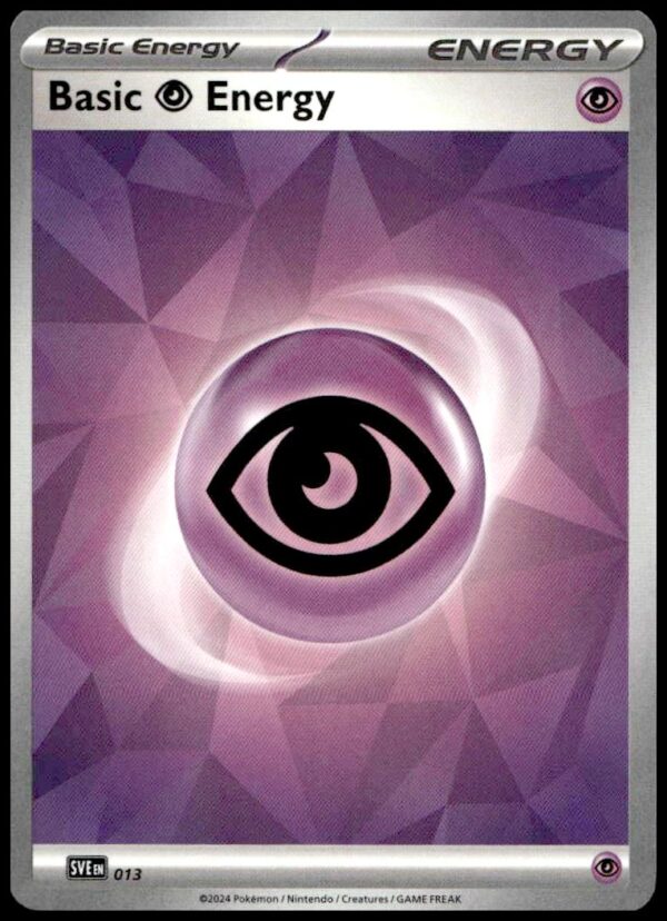 Basic Psychic Energy card from 2025 Pokémon Scarlet & Violet Prismatic Evolutions set.