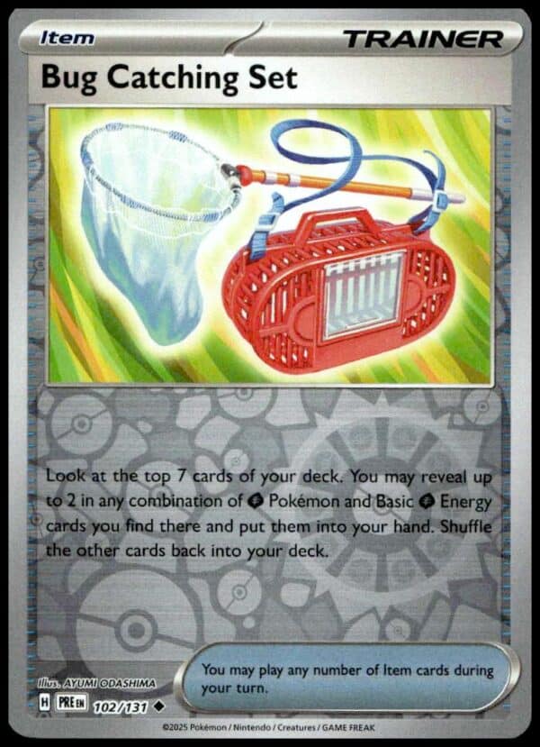 Bug Catching Set Trainer Card: Pokémon TCG Scarlet & Violet Prismatic Evolutions, capturing Bug-type essence.
