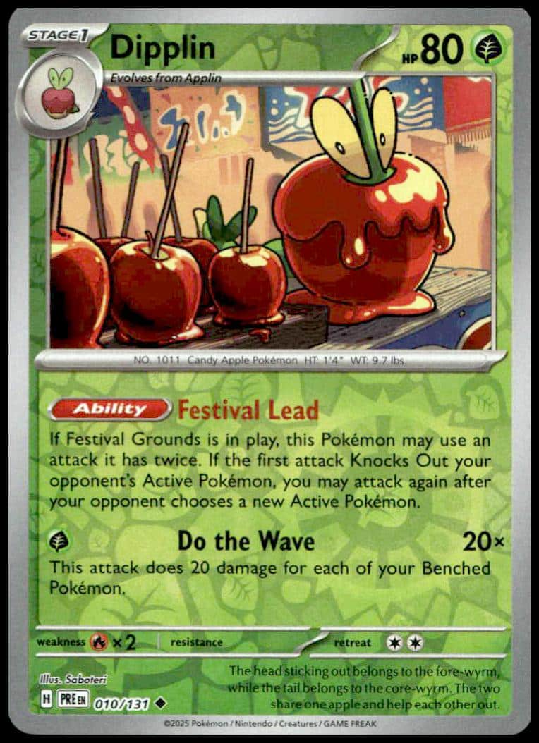 2025 Dipplin Reverse Holo Pokémon Card from Scarlet & Violet: Prismatic Evolutions set.