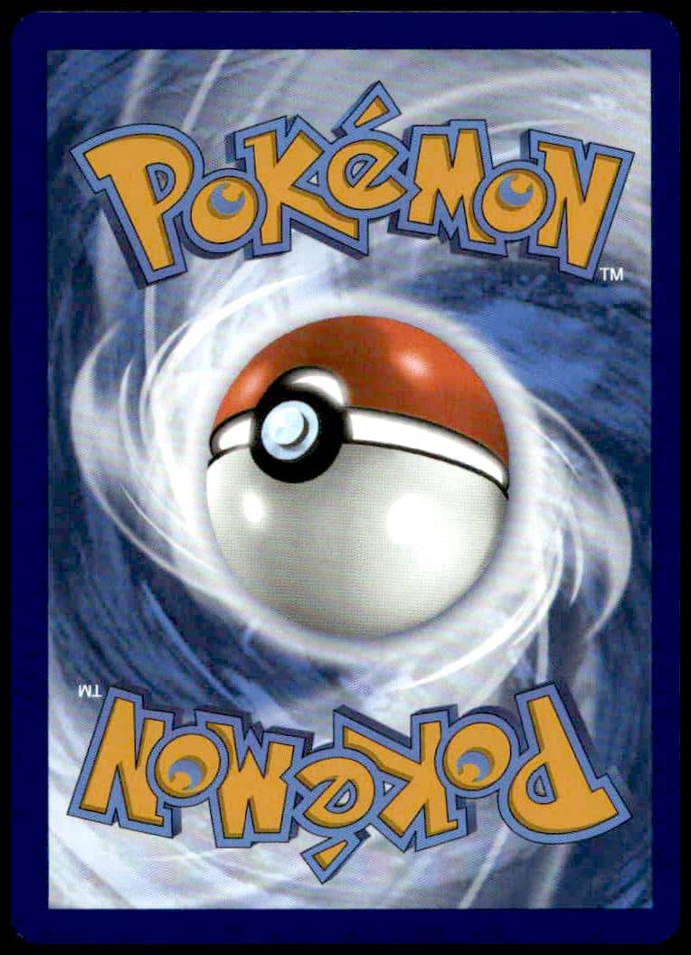 Iconic Pokémon card back with dynamic blue vortex and central Poké Ball emblem.