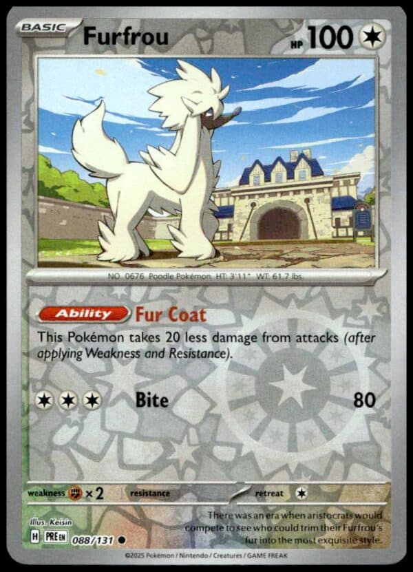 Custom Metal-type Furirou Pokémon card with 100 HP, featuring Fur Coat and Bite attacks.