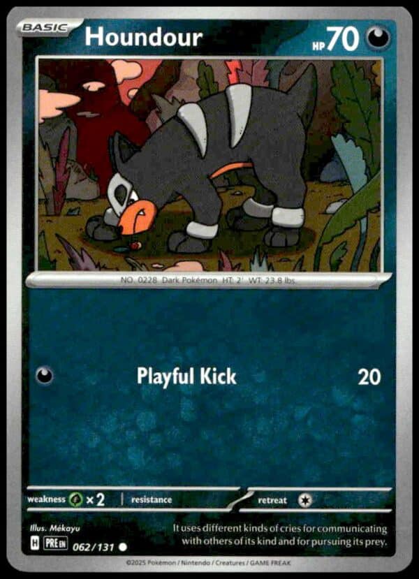 2025 Pokémon Scarlet & Violet: Prismatic Evolutions Houndour #062/131 (Front)