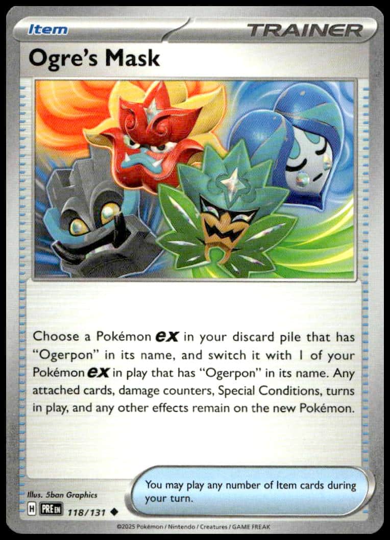 Ogres Mask Pokémon Trainer card: four elemental masks enabling GX transformations.