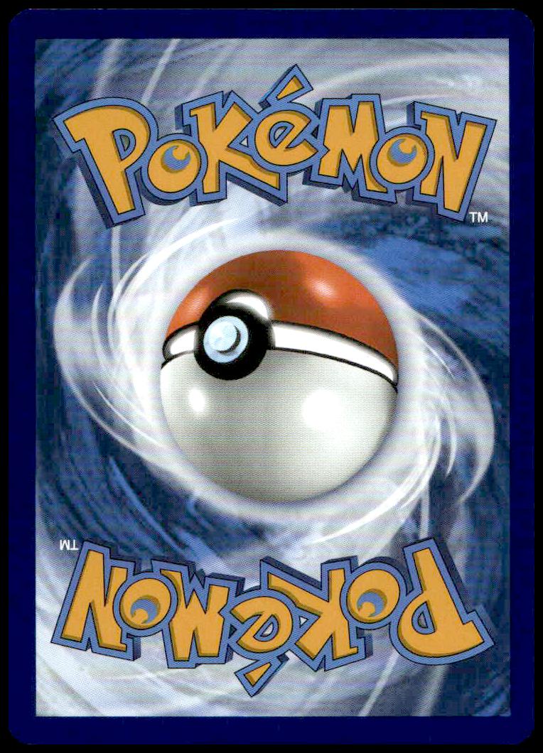 Classic Pokémon card back with iconic Poké Ball and dynamic blue vortex design.