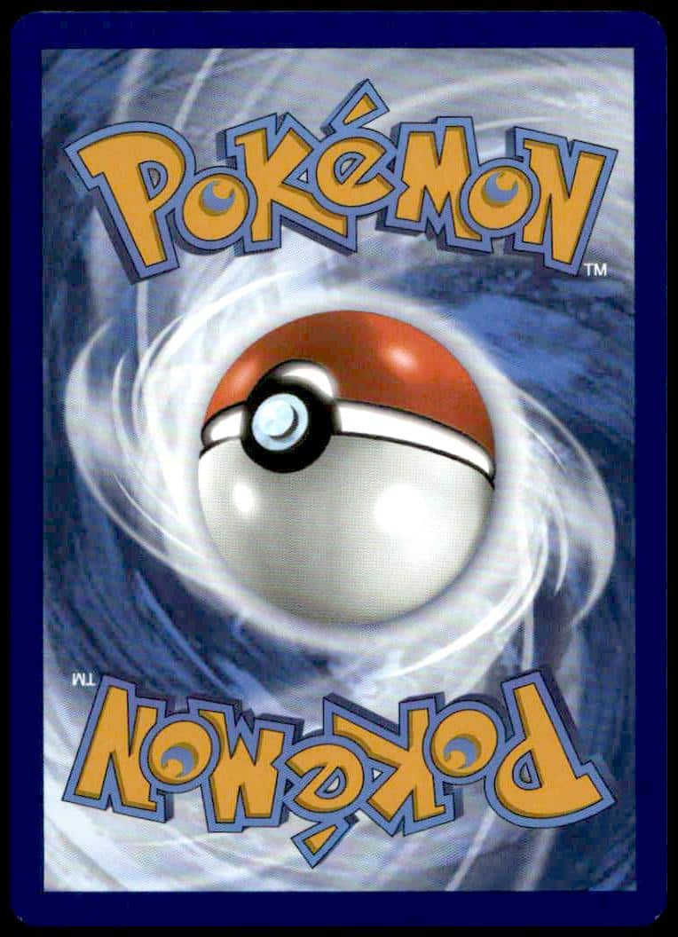 Iconic Pokémon card back with Poké Ball and energy vortex in blue design.