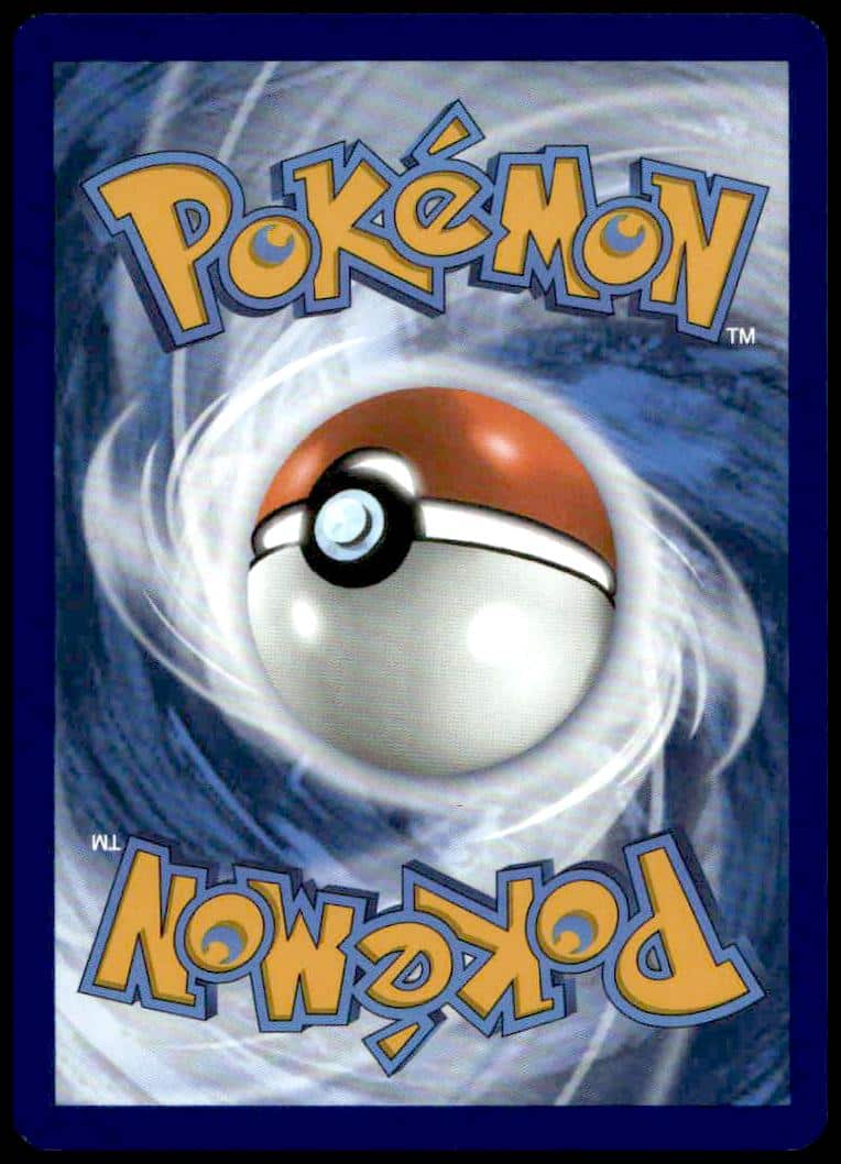 Iconic Pokémon TCG card back with blue vortex and 3D Poké Ball design.
