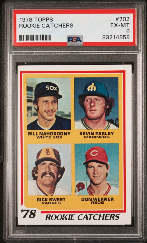 1976 Topps Rookie Catchers card with Dale Murphy, in PSA EX-MT graded holder.