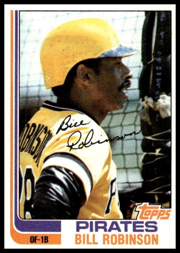 Bill Robinson 1982 Topps Baseball Card #543, featuring him in batting stance.