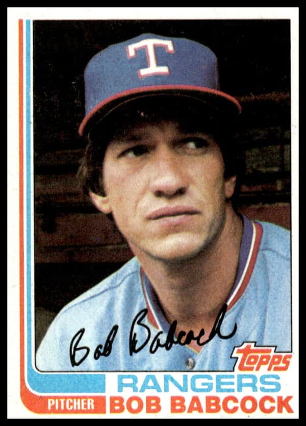 Bob Babcock 1982 Topps Card #567, Texas Rangers Pitcher, Classic Design Front View