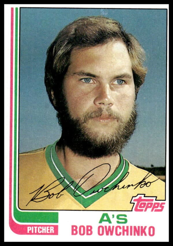 1982 Topps Bob Owchinko Card #243 - San Diego Padres Pitcher in Action