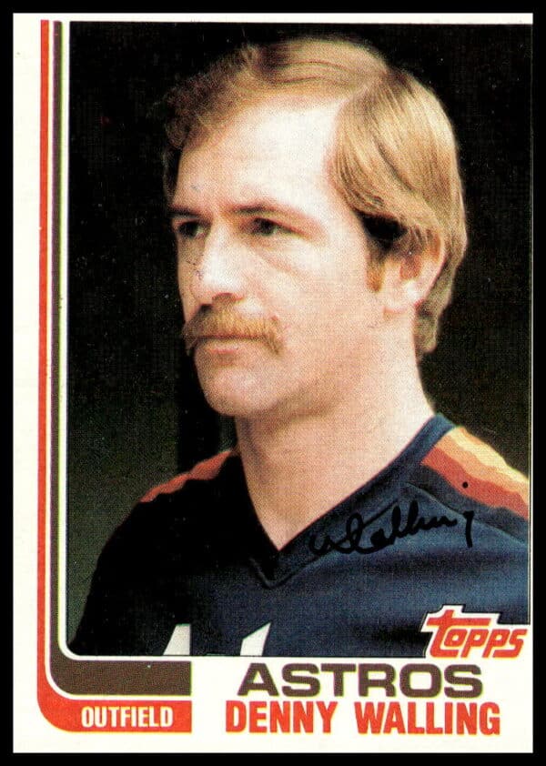 1982 Topps Card: Denny Walling, Houston Astros, #147, Mid-action Sports Pose.