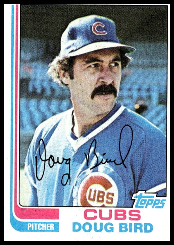 1982 Topps Doug Bird card #273 with player in pitching stance.