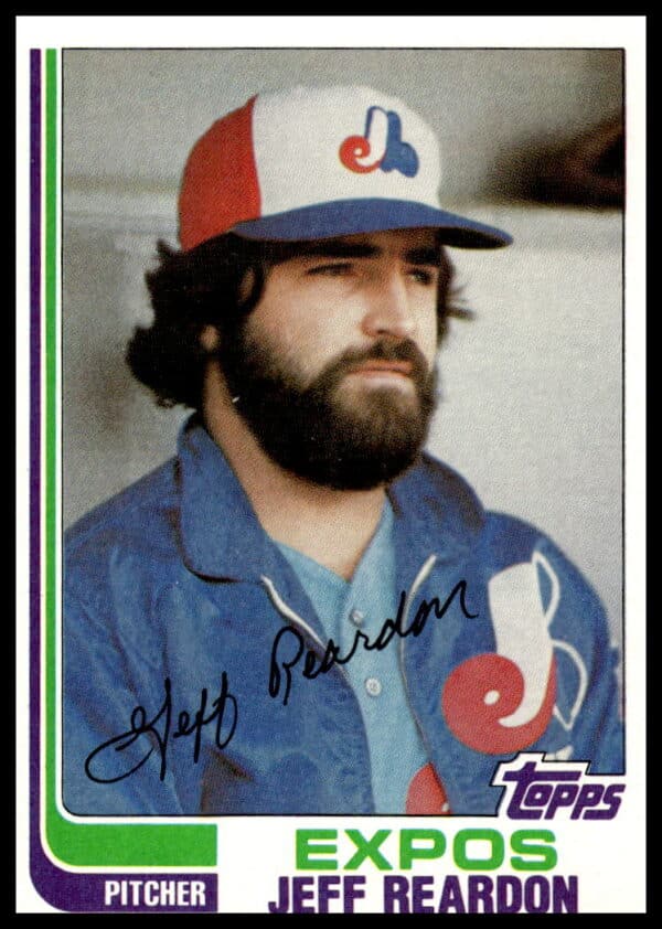 1982 Topps Jeff Reardon #667: Montreal Expos pitcher card, featuring classic MLB imagery.