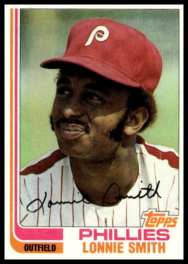 1982 Topps Lonnie Smith Baseball Card #127, featuring vivid colors and classic 80s design.