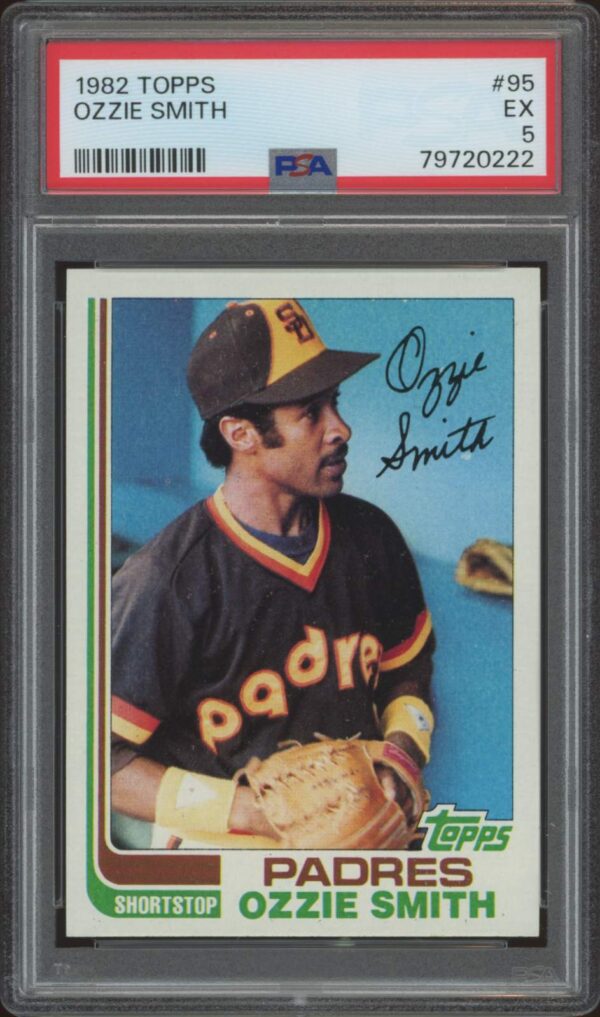 1982 Topps #95 Ozzie Smith PSA 5 baseball card in Padres uniform.