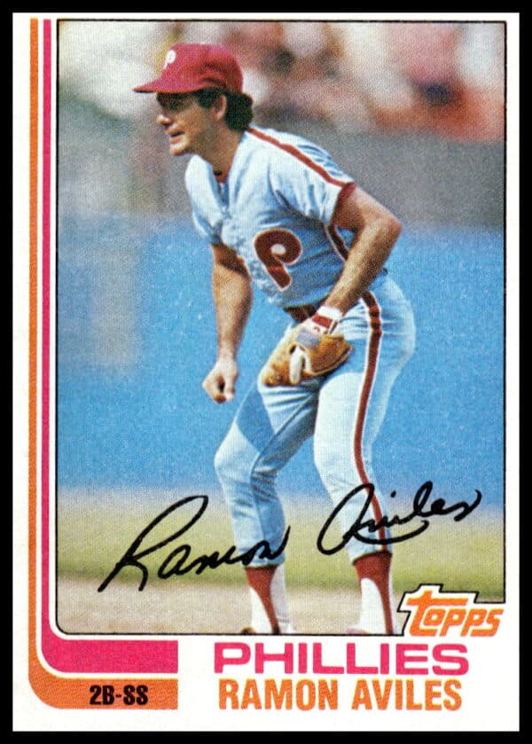 1982 Topps Baseball Card #152 Ramon Aviles, Philadelphia Phillies Infielder (Front).