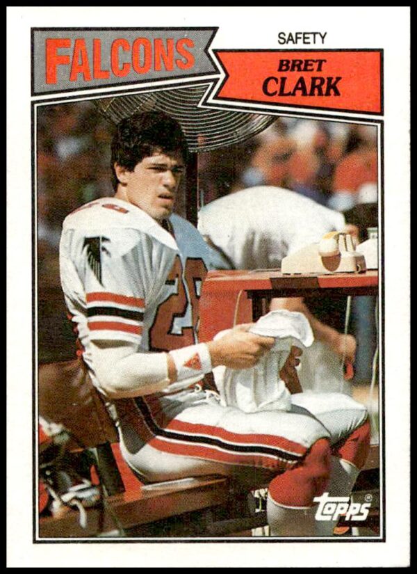 Vintage 1987 Topps card of Bret Clark, number 258, a collectible gem for NFL fans.