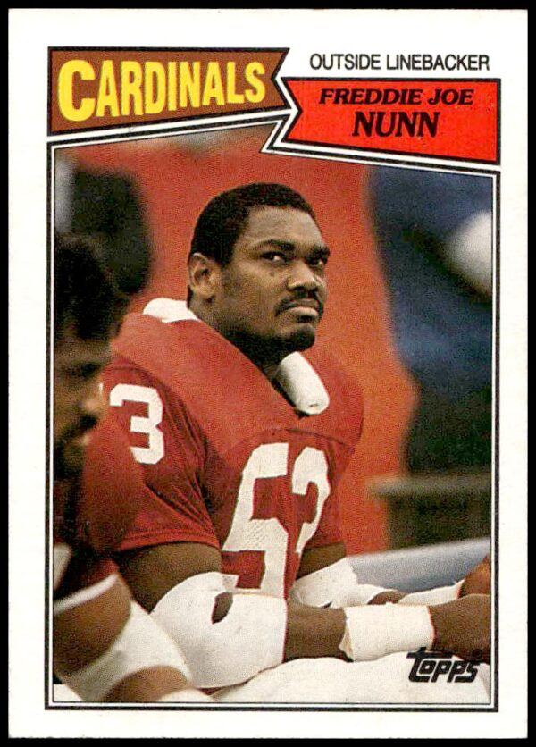 Freddie Joe Nunn 1987 Topps Football Card #337 - NFL vintage collectible featuring Nunn in action.