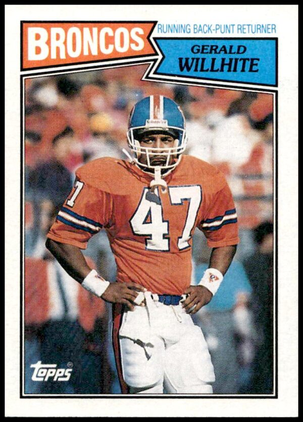 1987 Topps Gerald Willhite Football Card #32 Denver Broncos Action Shot