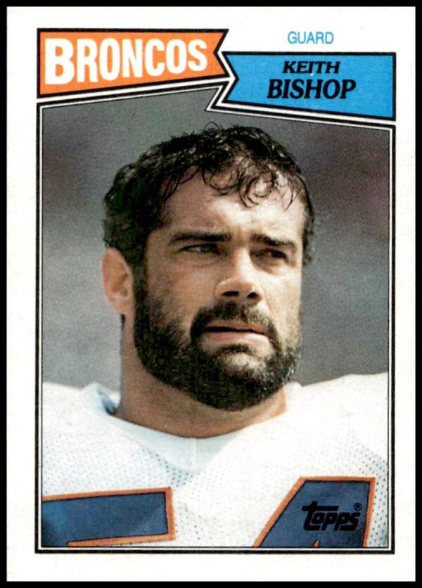 1987 Topps Football Card #37: Keith Bishop in Denver Broncos Uniform (Front)
