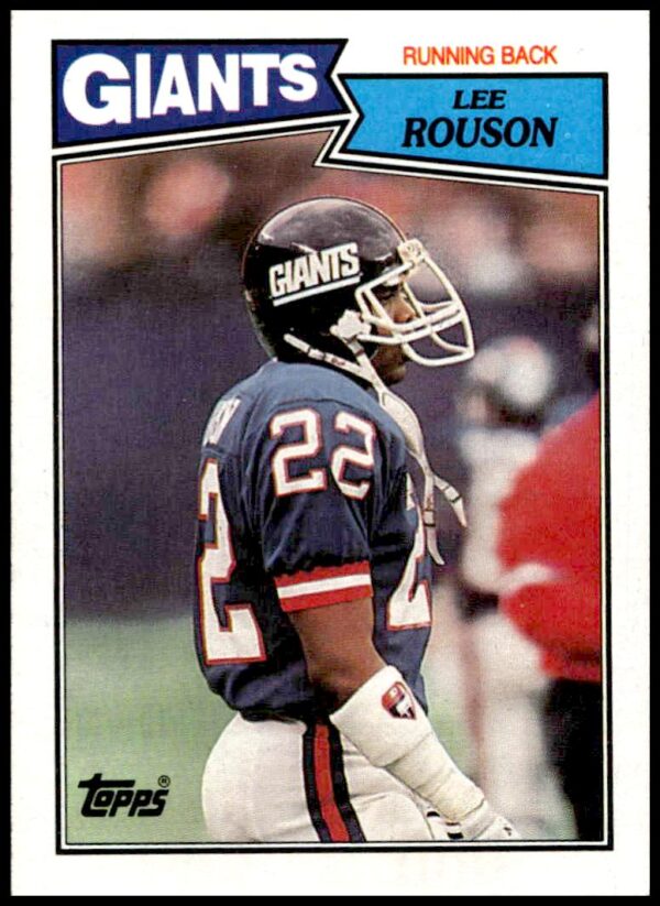 1987 Topps Lee Rouson Football Card #13, featuring vibrant design and player details.