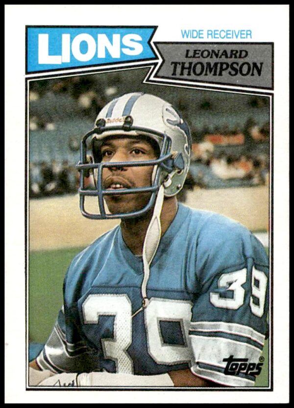 Leonard Thompson 1987 Topps football card #322, Detroit Lions wide receiver action shot.