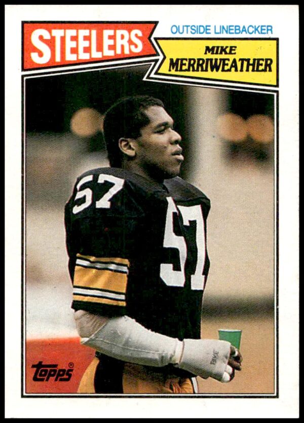 1987 Topps Mike Merriweather NFL Card #291, Pittsburgh Steelers Linebacker in Action.