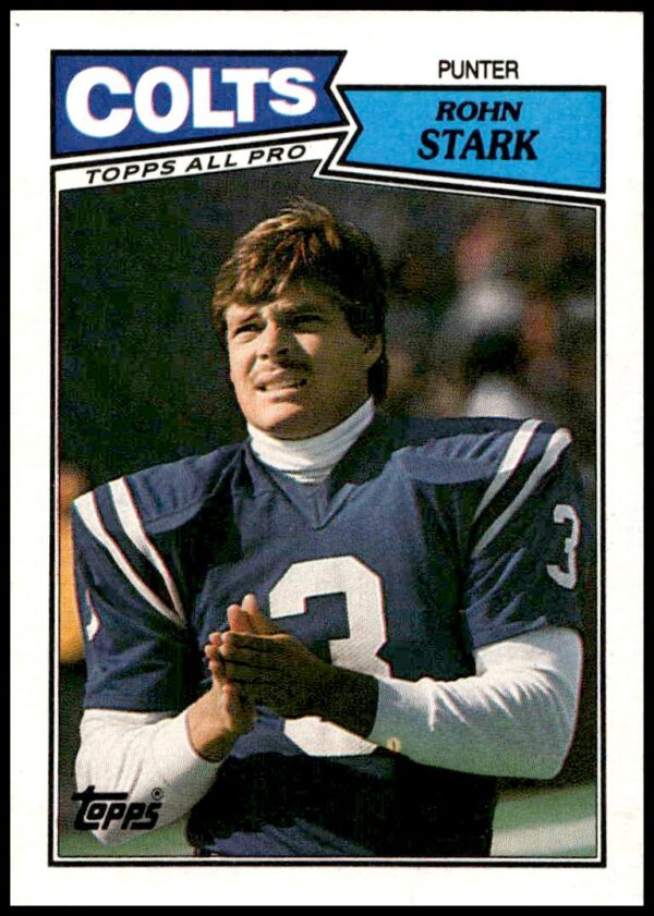 1987 Topps Rohn Stark #379 football card featuring Colts punter in team uniform.