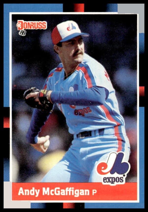 1988 Donruss Andy McGaffigan baseball card front, showing player in action, card #380.